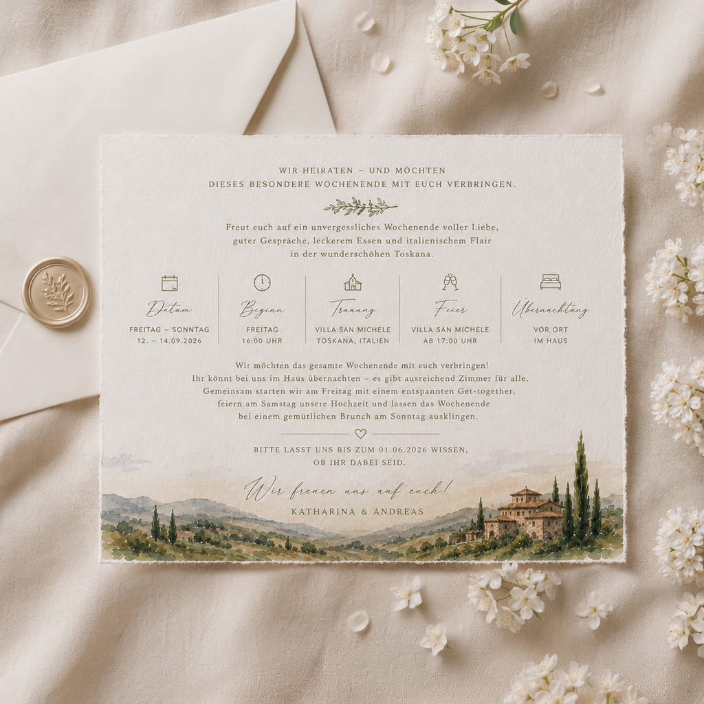 Eure Hochzeit beginnt mit der Einladung.